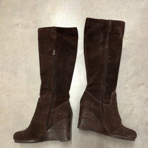 Knee high suede boots